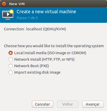 Virt Manager - Método de Instalação