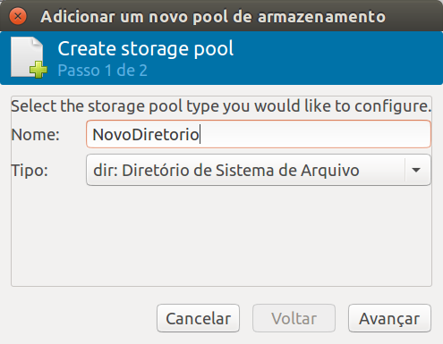 Virt Manager - New Storage Pool