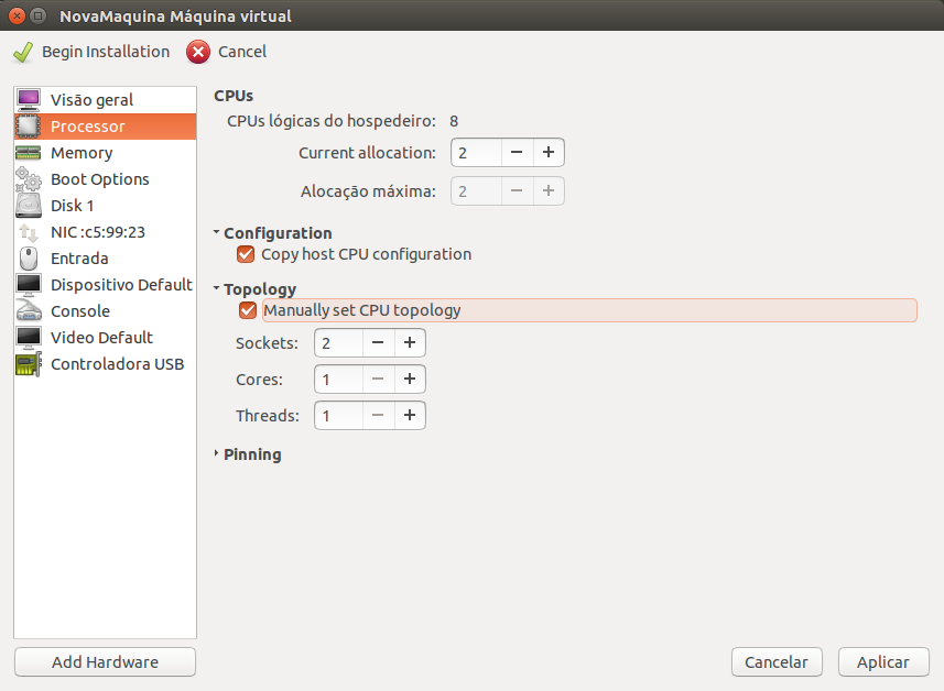 Virt Manager - CPU